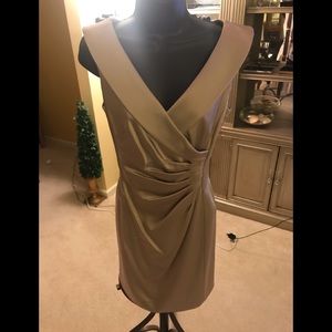 Taupe satin dress by Tahari